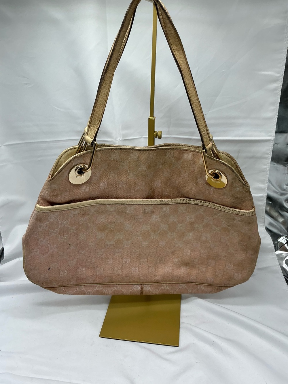 Gucci Pink GG Canvas Eclipse Shoulder Bag | Fair/Poor Condition - Picture 12 of 13